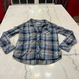 Men's Blue Plaid Casual Button Down Shirt bought from The Buckle